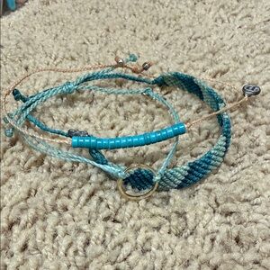 Blue and Gold Braided Bracelet Set